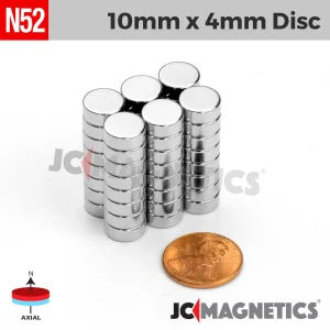 Nam châm lỗ tròn N52 MAG-4 (D1 = 10 mm, D2 = 4 mm, L1 = 10 mm)